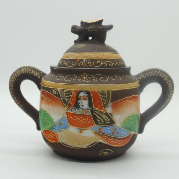 Vintage Japanese Satsuma. Moriage Gilded, Tea Set 21 pc, Made in Japan - Picture 6 of 12